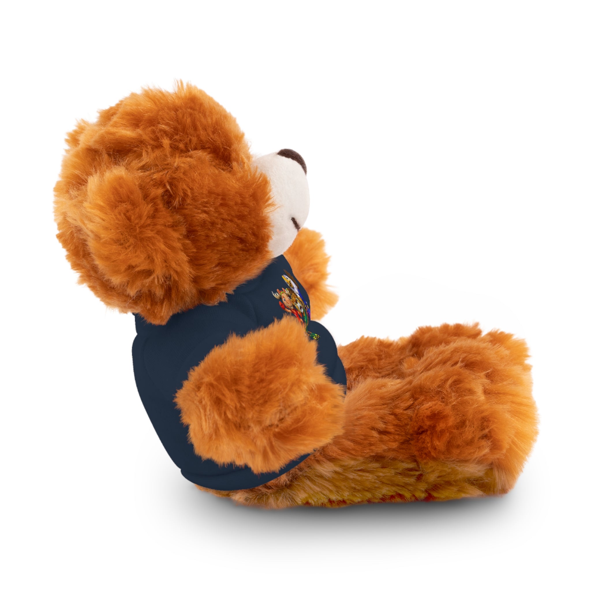 Adorable animal de peluche con camiseta personalizada, regalo tierno para niños.