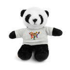 Adorable animal de peluche con camiseta personalizada, regalo tierno para niños.