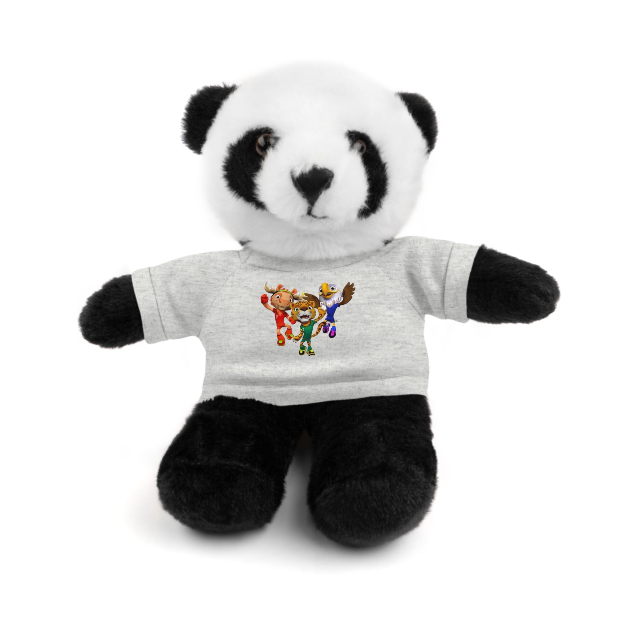 Adorable animal de peluche con camiseta personalizada, regalo tierno para niños.