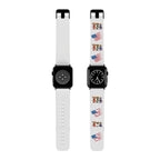Correa para Apple Watch. Bandera de EE. UU. y adorables mascotas mundialistas