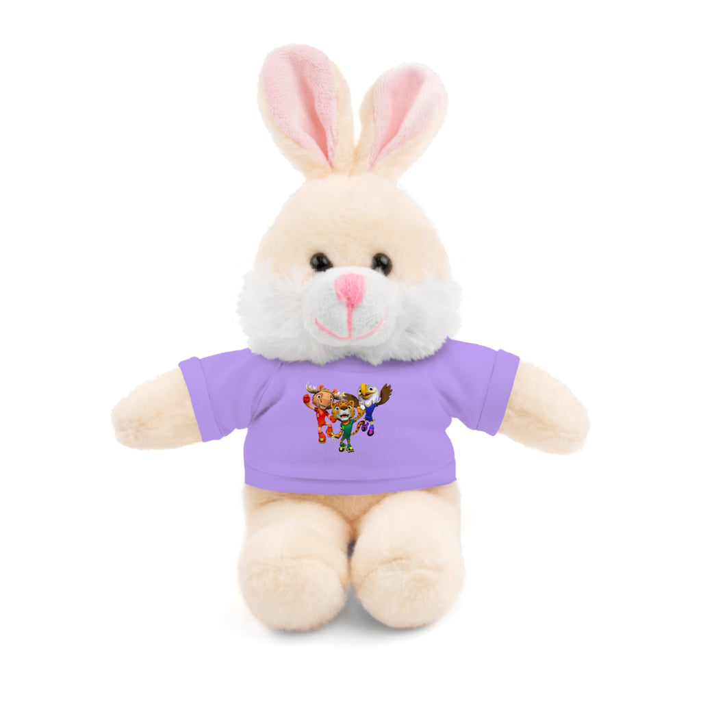Adorable animal de peluche con camiseta personalizada, regalo tierno para niños.