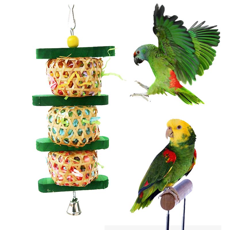 Suministros para loros, papel tejido de ratán, brochetas para roer madera de seda.