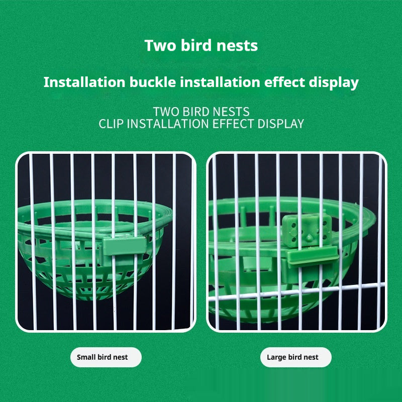 Material plástico para nido de pájaros, fácil de limpiar y dividir.
