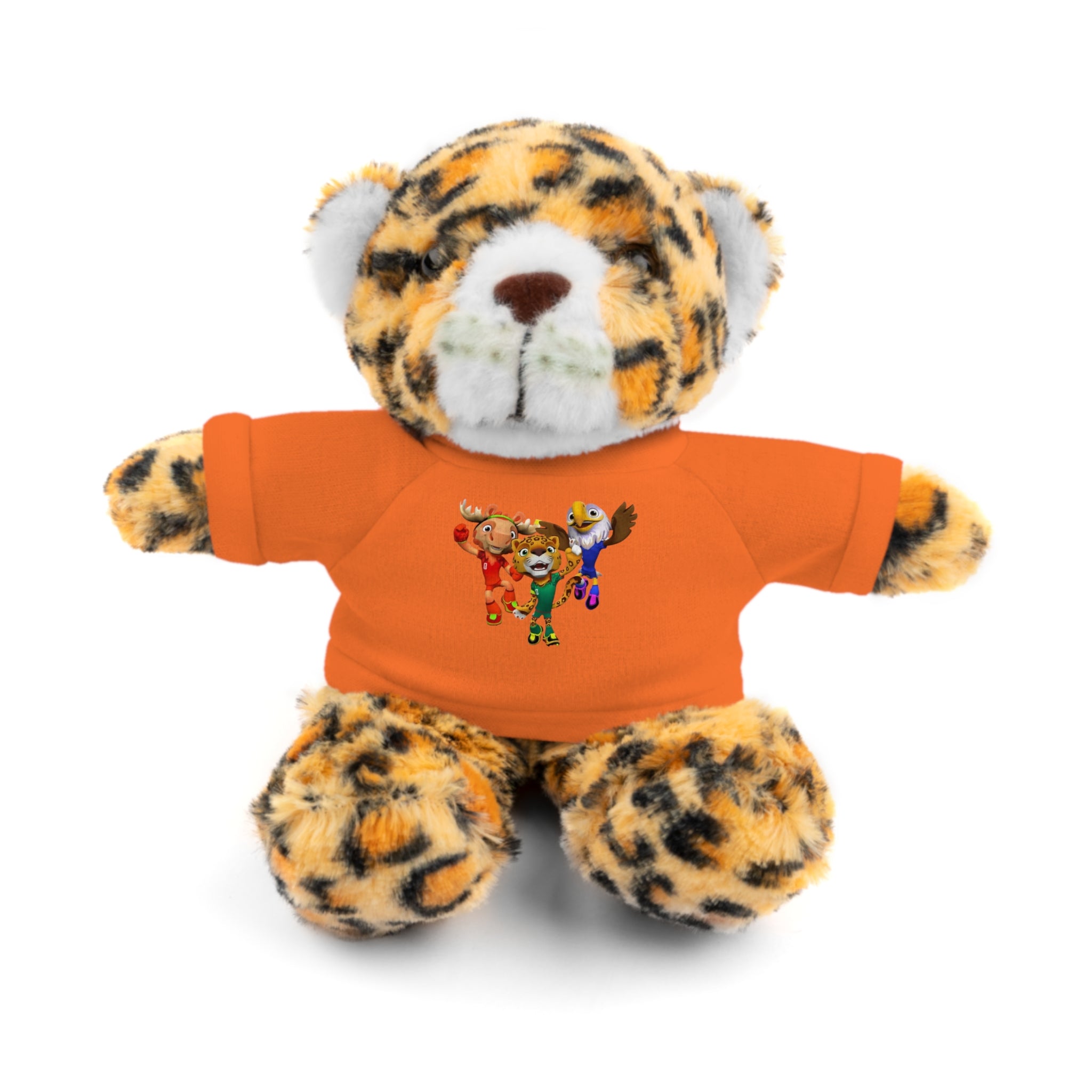 Adorable animal de peluche con camiseta personalizada, regalo tierno para niños.