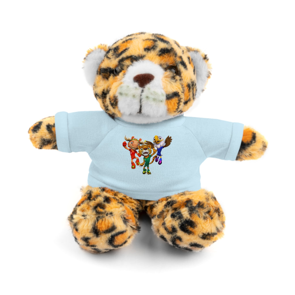 Adorable animal de peluche con camiseta personalizada, regalo tierno para niños.