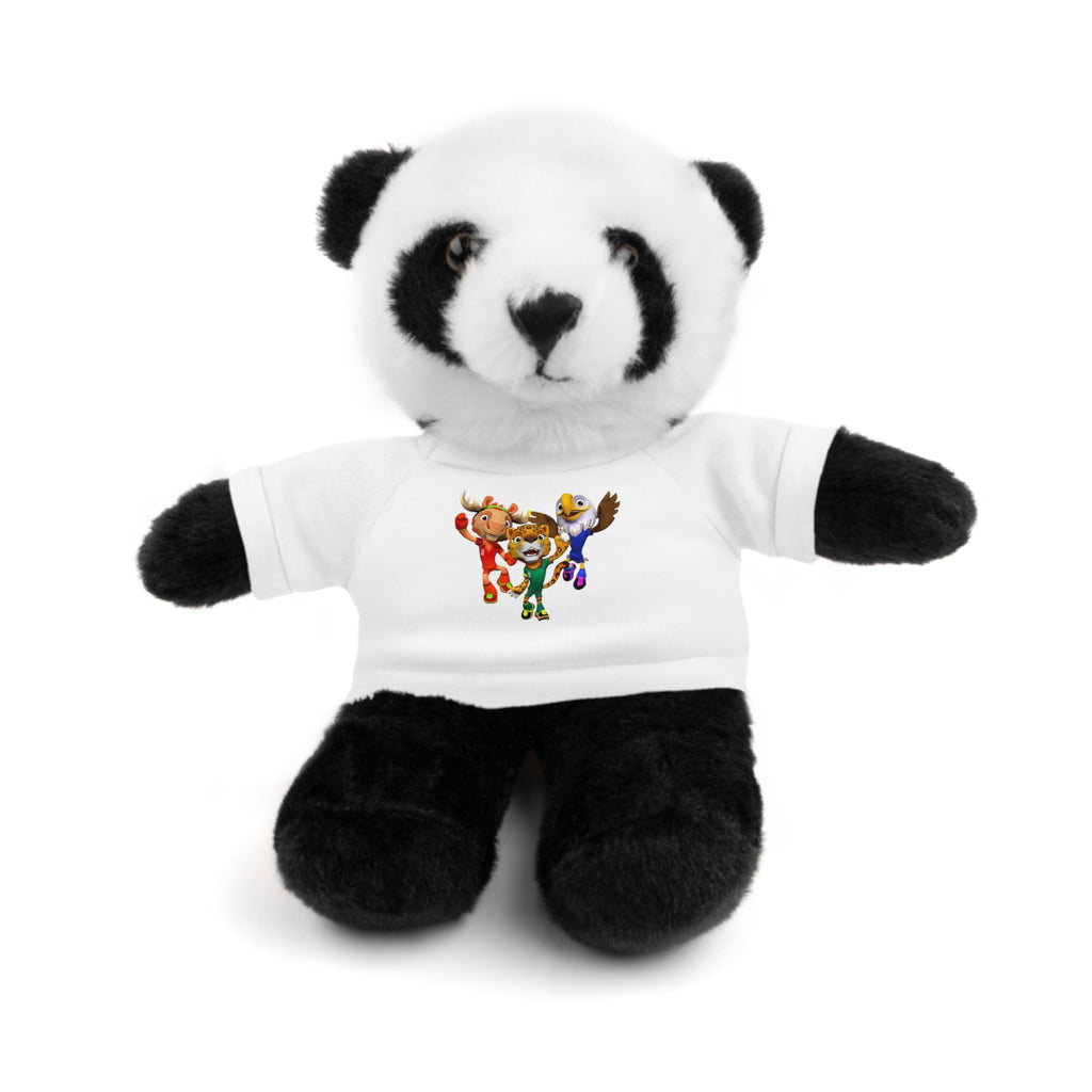 Adorable animal de peluche con camiseta personalizada, regalo tierno para niños.