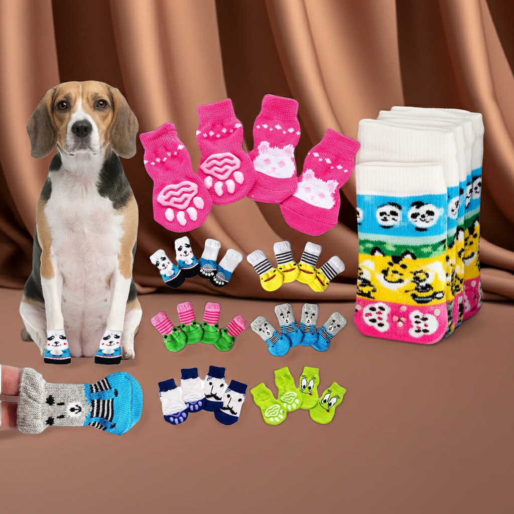 Calcetines antideslizantes para perros, calcetines para uso en interiores.