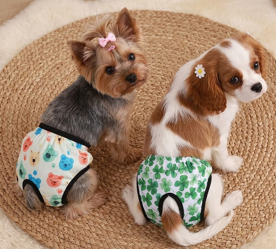 Braguitas Menstruales para mascotas. Material resistente.