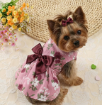 Vestido estilo princesa para perros y gatos, diseño de cinturón multicolor.