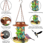 Comedero solar para pájaros para colgar al aire libre, de metal,con gancho en forma de S.