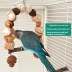 Columpio de madera para loros, soporte de madera natural, poste para posarse.
