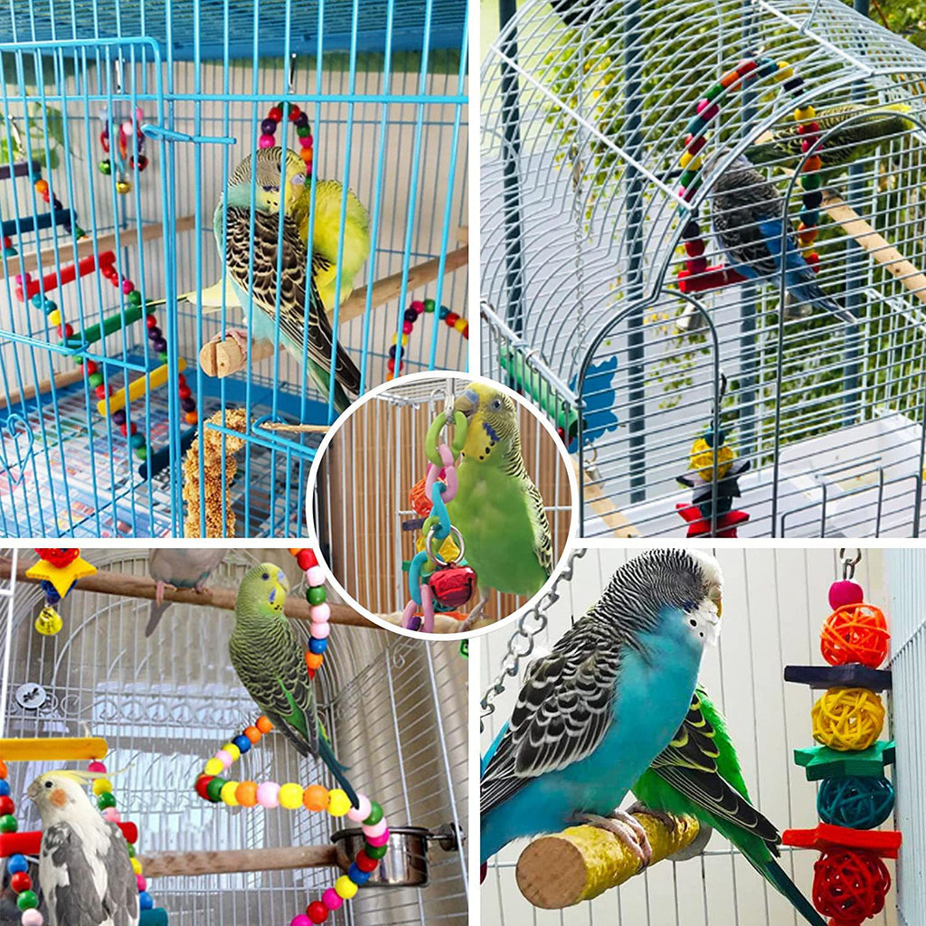 7 piezas de accesorios para jaulas de pájaros.