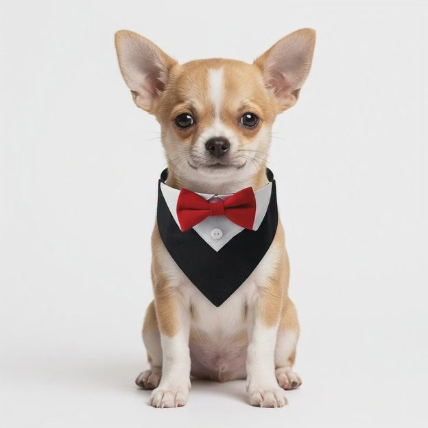 Bufanda para Mascotas con Nudo de Lazo de Algodón Estilo Británico