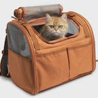 Mochila para gatos espaciosa y portátil, de tela Oxford transpirable y expandible, ideal para viajes al aire libre.