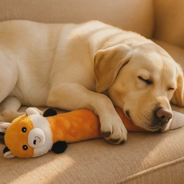 Juguete de peluche para perros, con aroma a oso, que emite sonidos al morderlo.