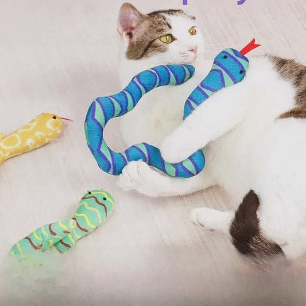 Juguete para gatos con forma de serpiente, de menta, resistente al desgaste, ideal para la hora de comer y jugar.