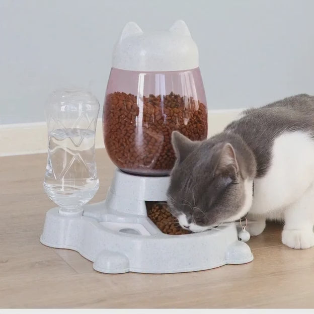 Comedero automático para gatos, dispensador de agua, cuenco antigolpes.