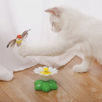 Juguete interactivo para gatos, automático y giratorio, con forma de pájaro volador, mariposa y flor.