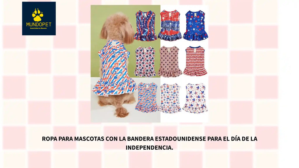 Ropa para mascotas con la bandera estadounidense para el D&iacute;a de la Independencia. by@Outfy