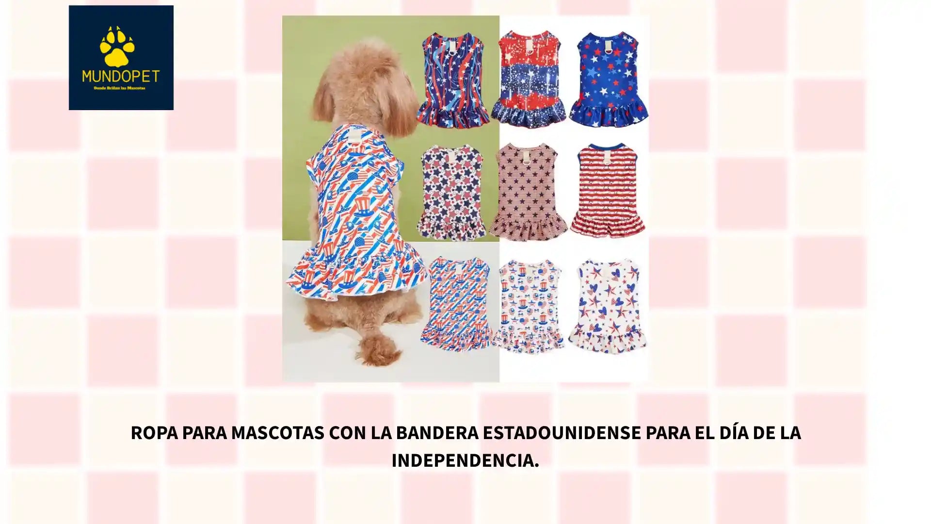 Ropa para mascotas con la bandera estadounidense para el D&iacute;a de la Independencia. by@Outfy